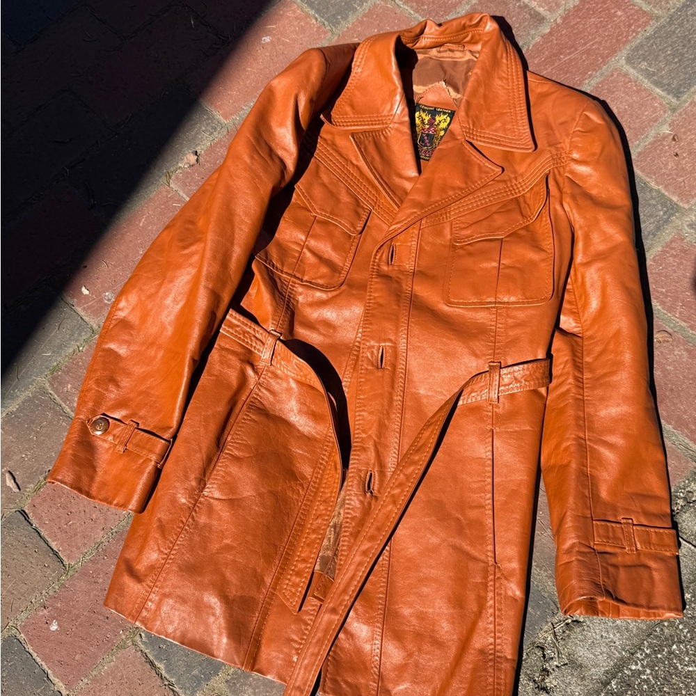 Stylish Women's Leather Jacket in Rich Orange